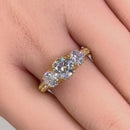 Solid 14K Yellow Gold Victorian Style Round Cut CZ Engagement Ring