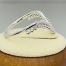 Sterling Silver V Shape Beads Ring