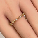 Gold Plated Sterling Silver Eternity Thin CZ Ring