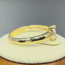 Solid 14K Yellow Gold Baguette Straight Cut CZ Engagement Ring