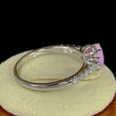 Sterling Silver Enchanted Oval Pink Lab Opal CZ Ring
