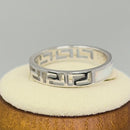 Sterling Silver Greek White Lab Opal Band Ring