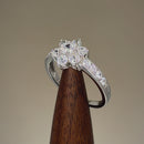 Sterling Silver Clear Plumeria Flower CZ Ring