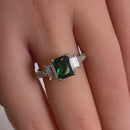 Sterling Silver Emerald-tone CZ Ring