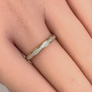 Solid 14K Yellow Gold and White Stardust Band