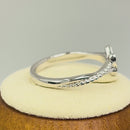 Sterling Silver Blue Lab Opal Butterfly Beaded Twist Ring