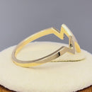 Solid 14K Yellow Gold Zig Zag Ring