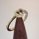 Solid 14K Yellow Gold Heart Diamond Ring