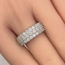 Sterling Silver Triple Row Half Eternity Ring