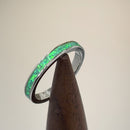 Sterling Silver Seamless Green Lab Opal Ring
