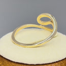 Solid 14K Yellow Gold Hieroglyphical Wave Ring