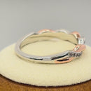 Sterling Silver and Rose Gold Plated Braided CZ Ring