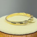 Solid 14K Yellow Gold Half Eternity Clear CZ Oval Ring