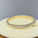 Solid 14K Yellow Gold Inlay Eternity CZ Band