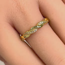 Sterling Silver Gold Plated Braided CZ Ring
