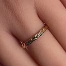 Solid 14K Yellow Gold Braided Eternity Band