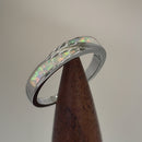 Sterling Silver White Lab Opal Band Ring