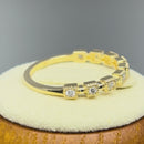 Solid 14K Yellow Gold Single Row Square Frame Round 1.89 ct. Diamond Ring