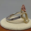 Sterling Silver 3-tone Heart Ring