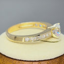 Solid 14K Yellow Gold Round 6mm Clear CZ Engagement Ring