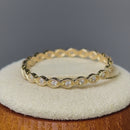 Solid 14K Yellow Gold Eternity Round Clear CZ Ring