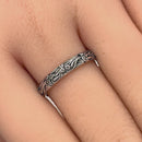 Sterling Silver Bold Flowers & Vines Eternity Ring