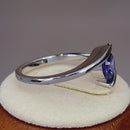 Sterling Silver Round Bezel Tanzanite CZ Ring
