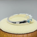 Sterling Silver Quintuple Aqua Blue CZ Ring