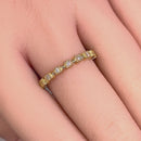 Solid 14K Yellow Gold Single Row Square Frame Round 1.89 ct. Diamond Ring