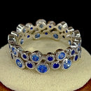 Sterling Silver Eternity Bubbles Aqua Blue Spinel CZ Ring