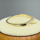 Solid 14K Yellow Gold Curve 0.20 ct. Diamond Ring
