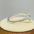 Sterling Silver Pink Lab Opal Heart Beaded Ring