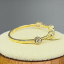Solid 14K Yellow Gold Half Eternity Four Round CZ Ring