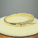 Solid 14K Yellow Gold Ascending Round Cut CZ Ring