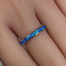 Sterling Silver Seamless Lab Opal Ring