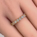 Solid 14K Yellow Gold 3.0mm Half Eternity Band Ring