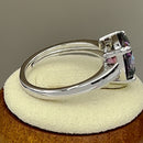 Sterling Silver Cushion Cut Rainbow Topaz CZ Ring