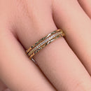 Solid 14K Gold 3 in 1 CZ Stackable Ring
