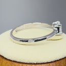 Solid 14K White Gold Solitaire Princess Cut CZ Engagement Ring