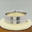 Sterling Silver Brushed Center Line Wedding Band