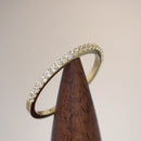 Solid 14K Yellow Gold Round Cut Half Eternity CZ Ring
