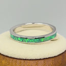 Sterling Silver Seamless Green Lab Opal Ring