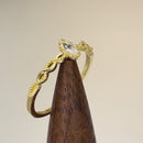 Solid 14K Yellow Gold Elegant Marquise CZ Ring