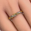 Sterling Silver and Gold Plated Braided CZ Ring