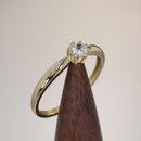 Solid 14K Gold Round Solitaire CZ Engagement Ring