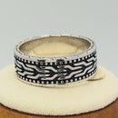 Sterling Silver Dotted Ancient Pattern Band