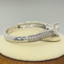 Sterling Silver Petite Pave Round Cut Clear CZ Engagement Ring