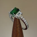 Sterling Silver Emerald-tone CZ Ring