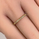 Solid 14K Yellow Gold Classic Half Eternity Round CZ Ring