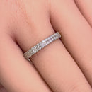 Solid 14K Yellow Gold Double Row 0.42 ct. Diamond Ring